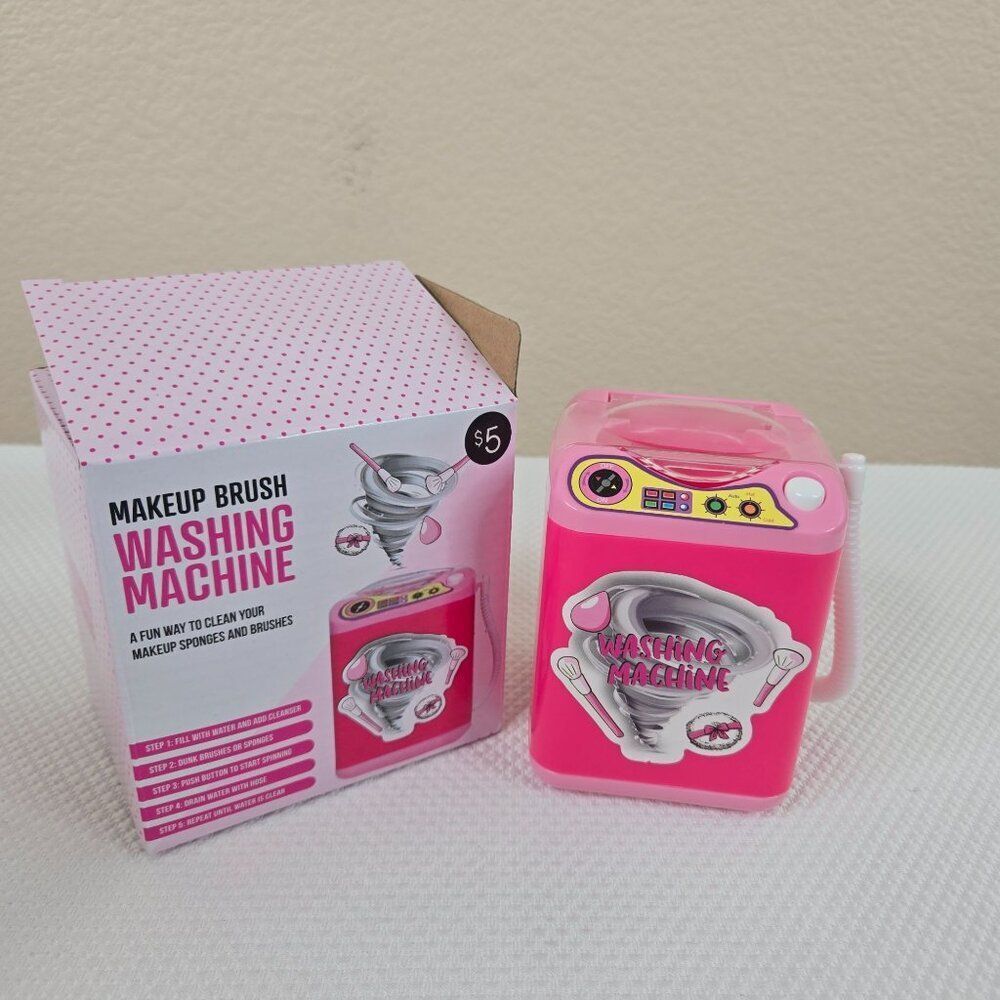 Mini Makeup Brush Washing Machine Battery Operated Pink Cleans Brushes New